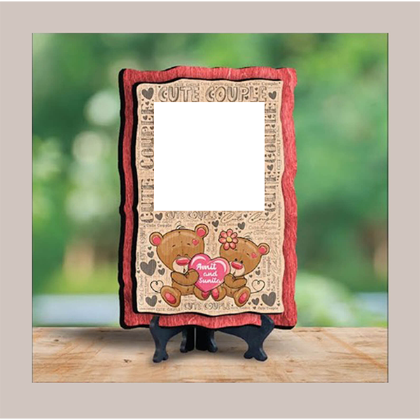 Wooden Plaque Photo Frame - MDF Wood, 6x8 Inches - product image 3