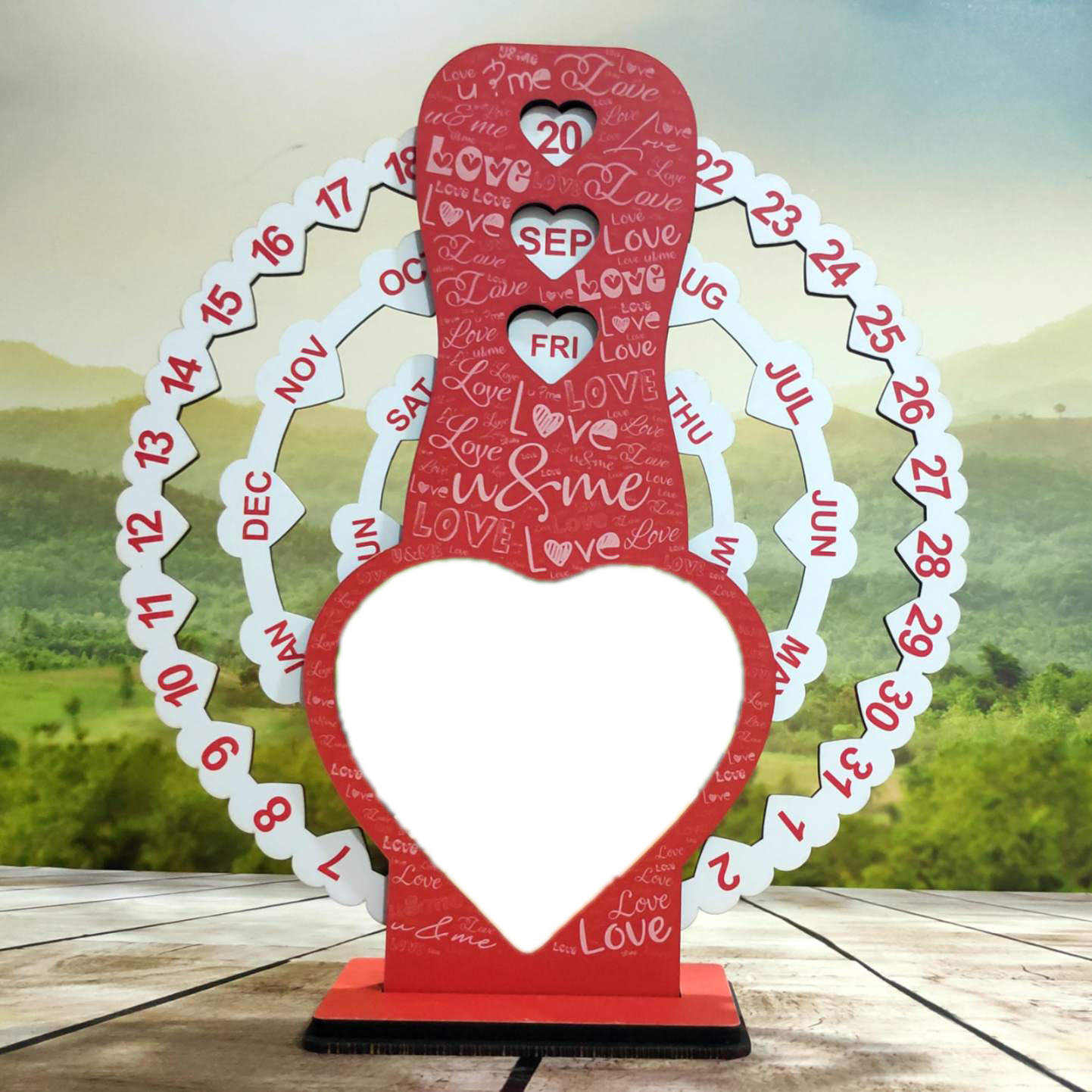 Infinity Calendar - Love Mosaic Red