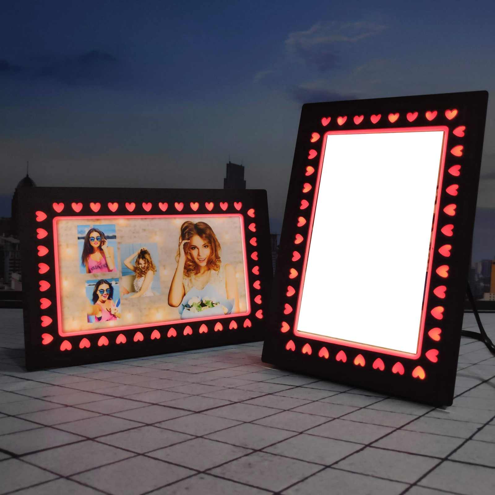 LED Table Stand (Hearts Border)