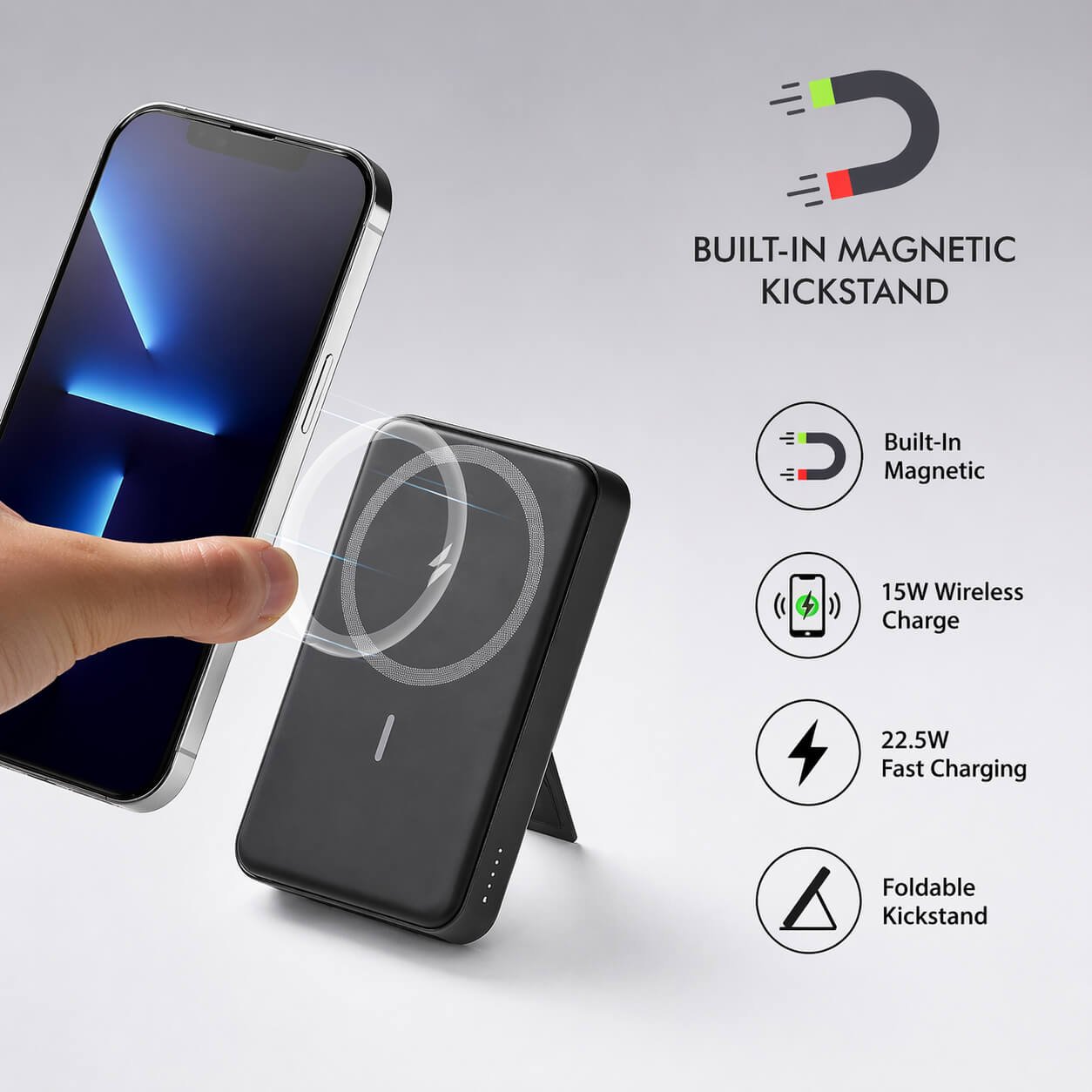 MagKick 10: 10,000 mAh Mini Magnetic Power bank — corporate gift