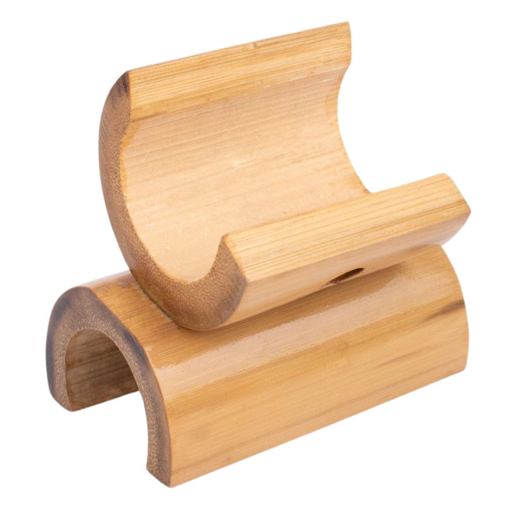 Eco-friendly bamboo phone stand with PU gloss coating