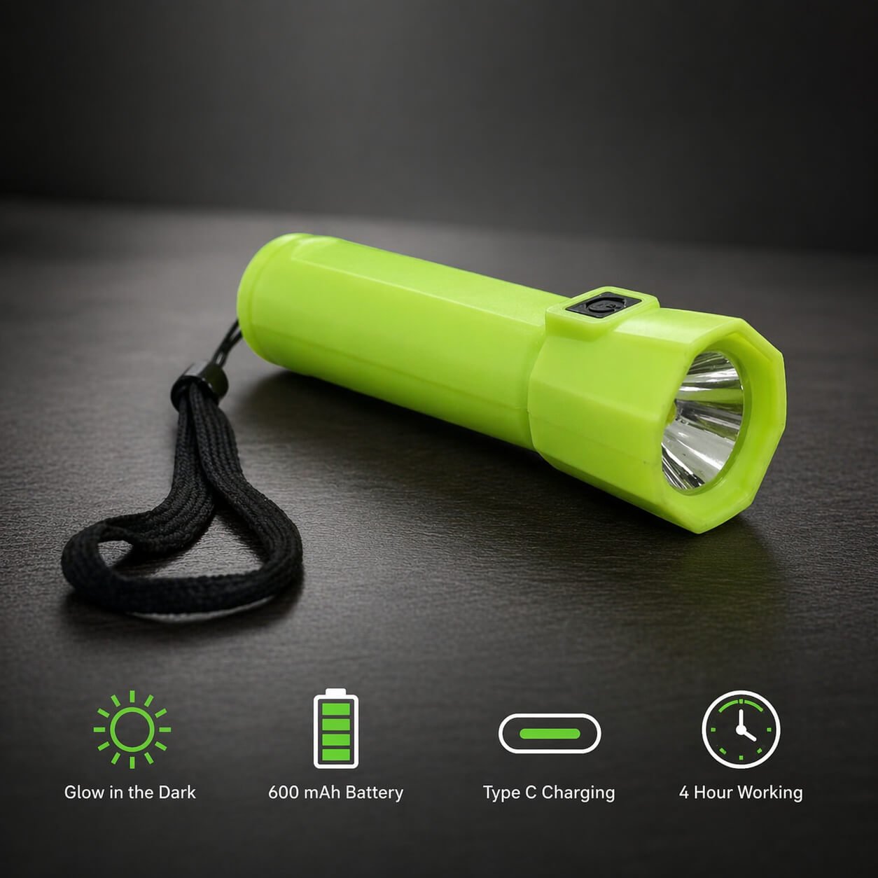Atom Radium: Rechargeable torch with Glow in the Dark function — corporate gift