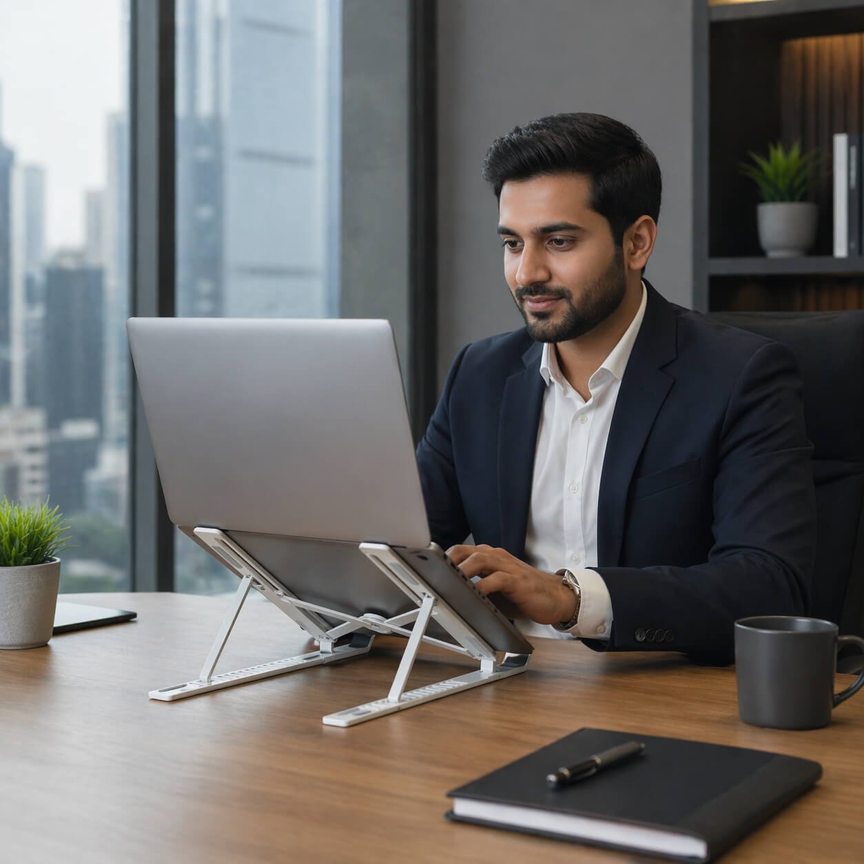 Folding laptop stand with Multiple Angle adjustment — corporate gift