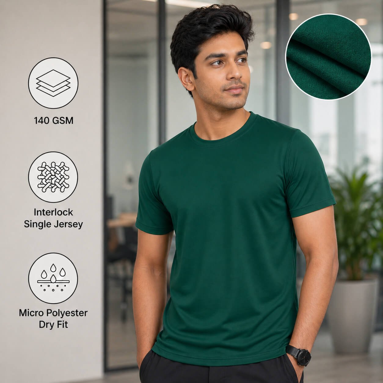 Eagles Bottle Green round-neck T-shirt for corporate gifting