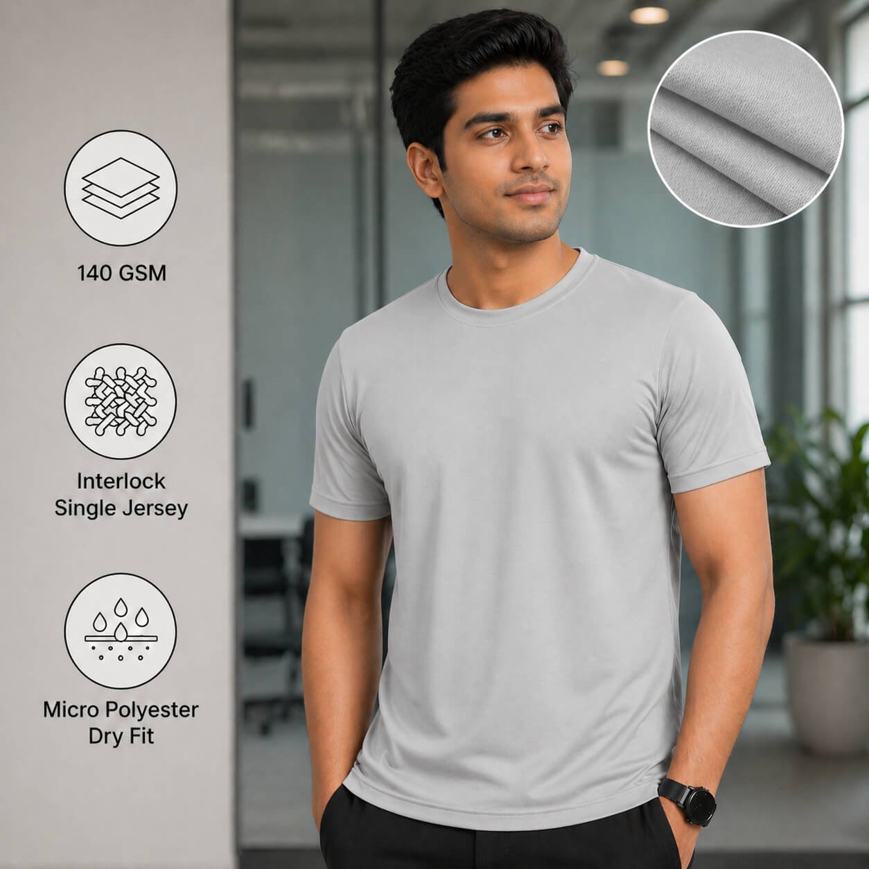 Eagles Grey round-neck T-shirt for corporate gifting