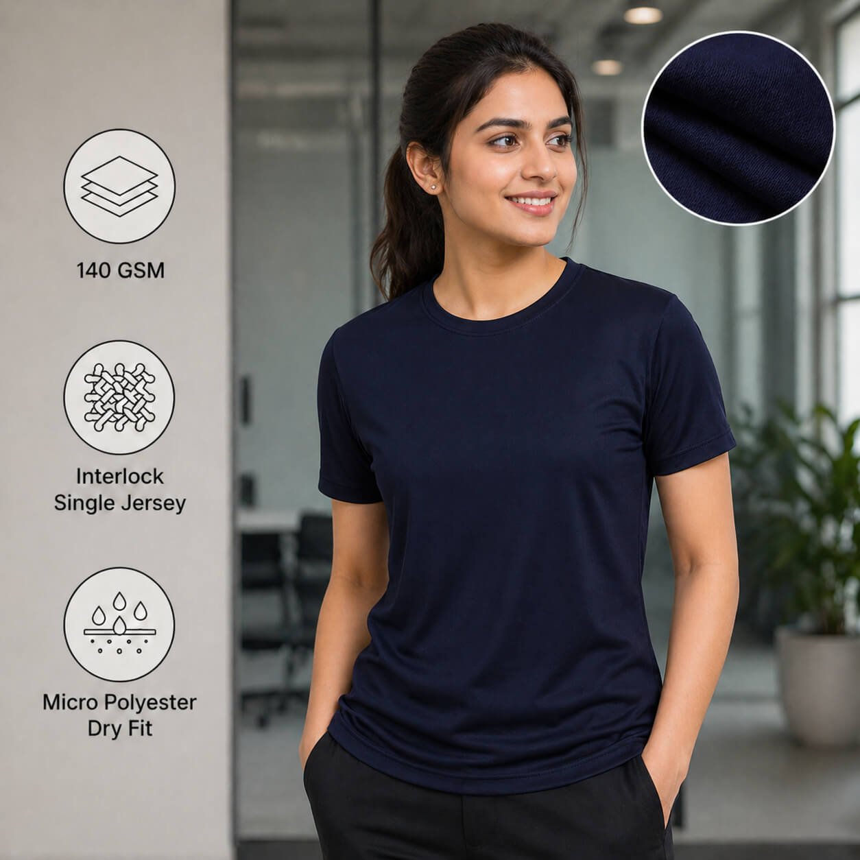 Eagles Navy Blue round-neck T-shirt for corporate gifting