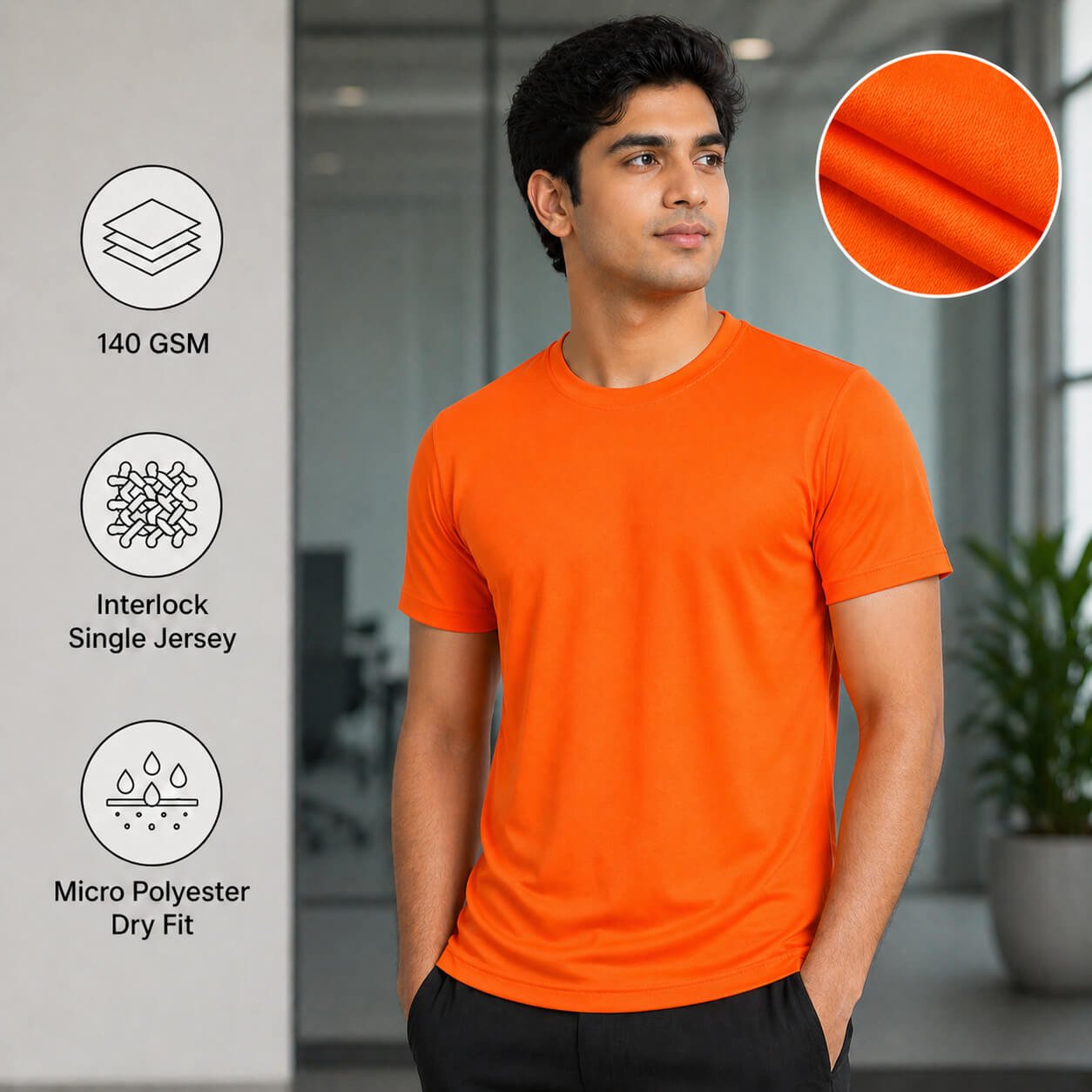 Eagles Neon Orange round-neck T-shirt for corporate gifting
