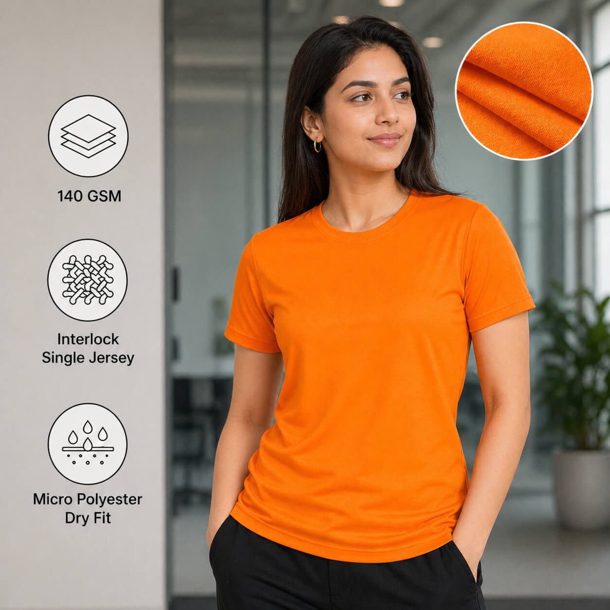 Eagles Orange round-neck T-shirt for corporate gifting