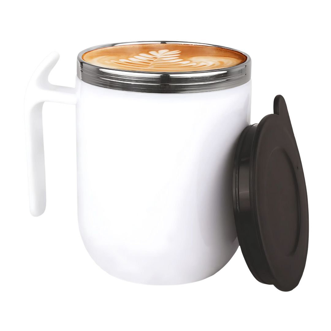 H229 Noble Stainless Steel Double Wall Coffee Mug with Pointy Handle (460ml, Leakproof)