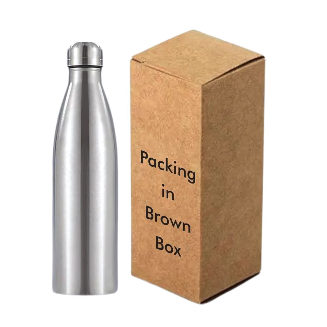 Cola single wall stainless steel bottle with brown gift box packaging