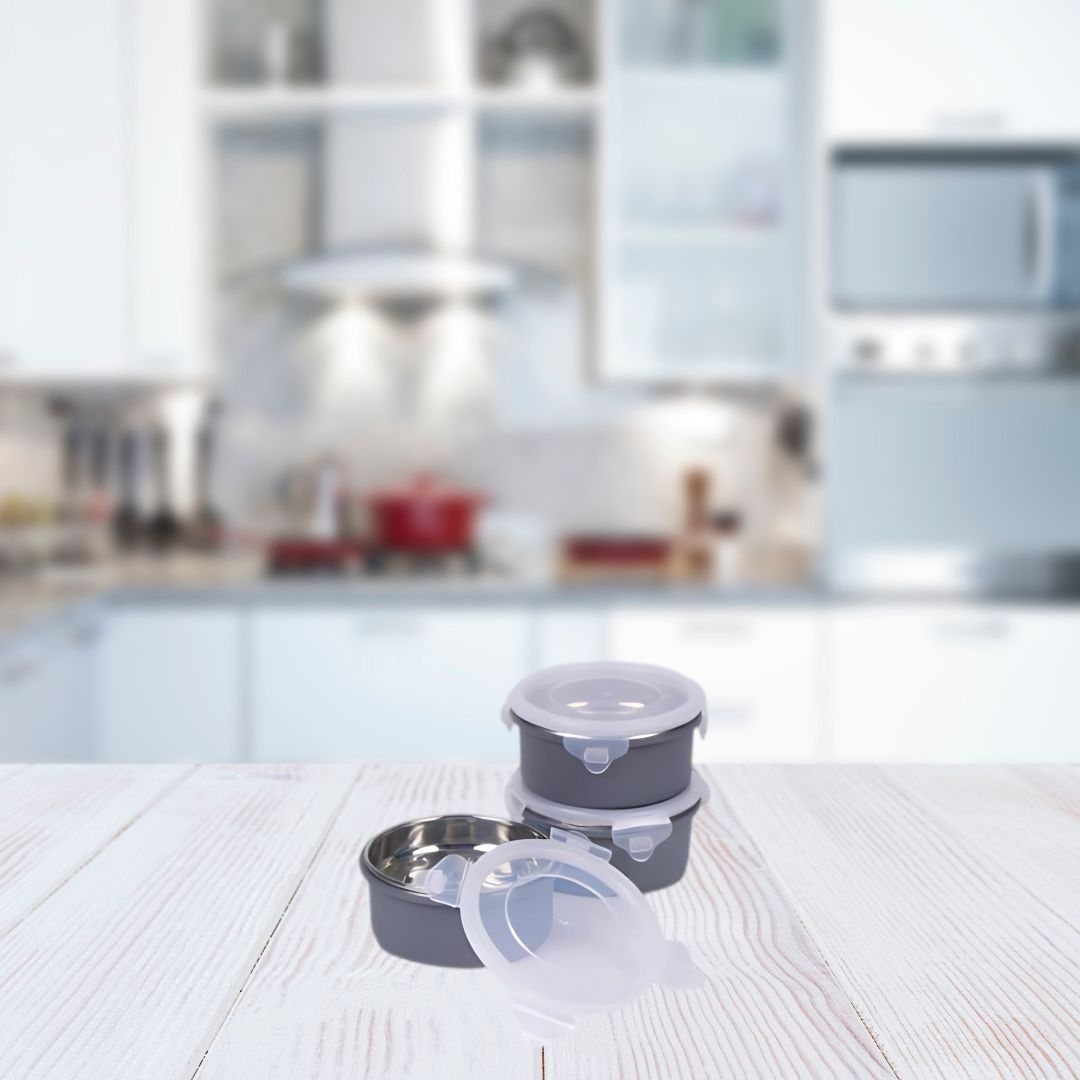 Stainless steel airtight lunch containers with lids from Zippy Nova set