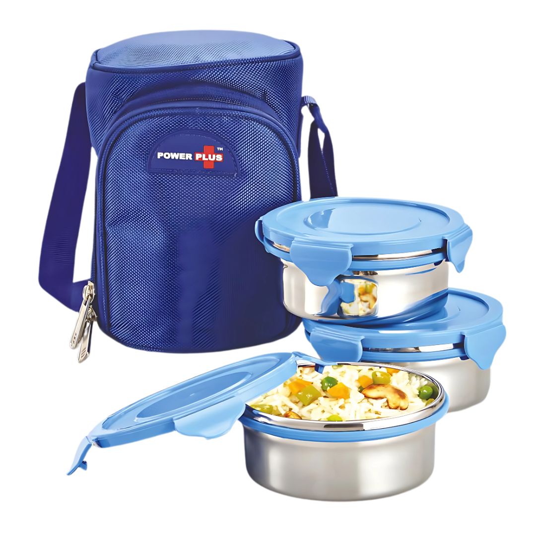 Power Plus Zippy Lunch Box Bag with insulated case and 3 leak-proof containers