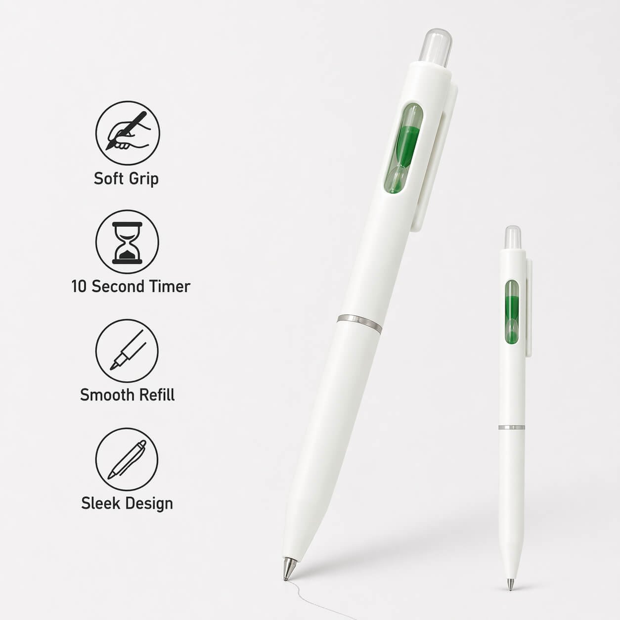 Sand timer pen with Soft grip Greeb — corporate gift