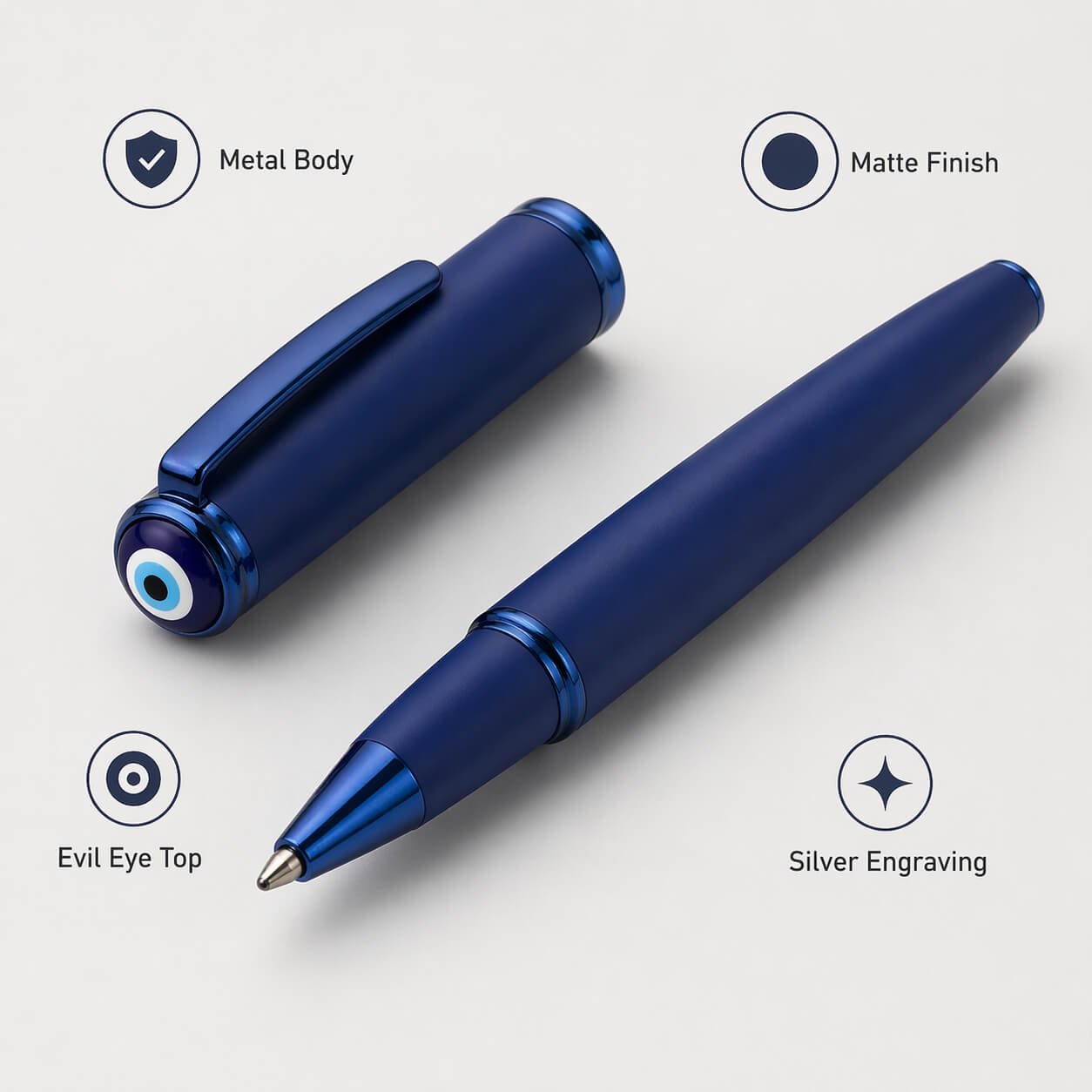 Talisman: Metal Pen with Turkish Evil eye — corporate gift
