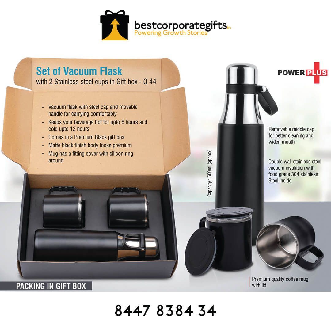 YuBingo Set Of Vacuum Flask With 2 Stainless Steel Cups In Gift Box - Corporate Gift Set - image 2