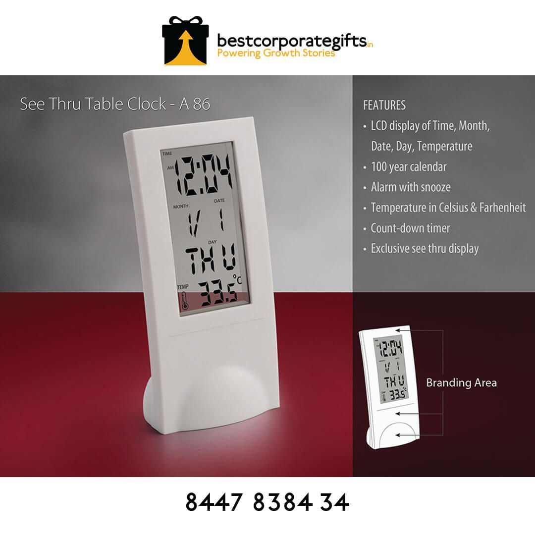 YuBingo See Thru Table Clock With LCD Display And Multiple Features - Corporate Gift | Product image 3