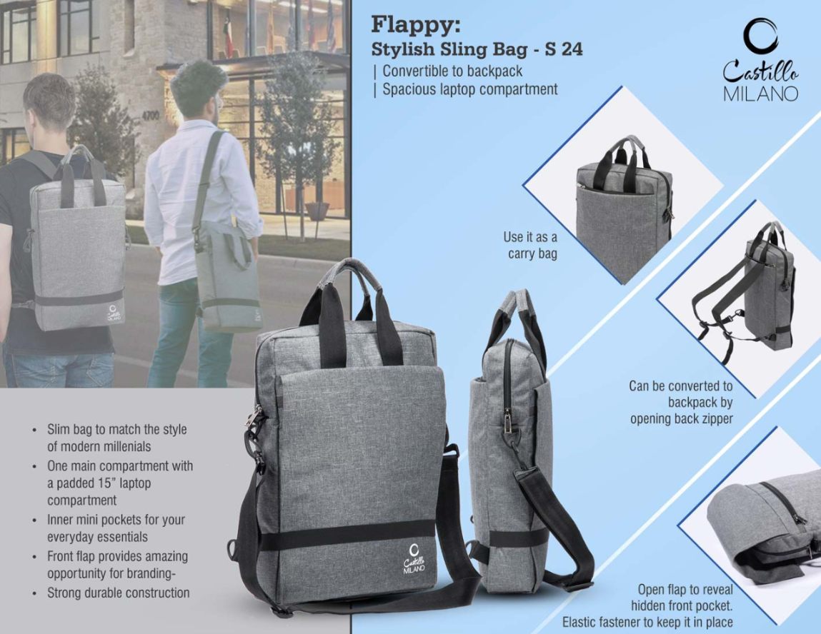YuBingo Flappy: Stylish Sling Bag - Convertible To Backpack - Spacious Laptop Compartment - Corporate Gift | Product image 2