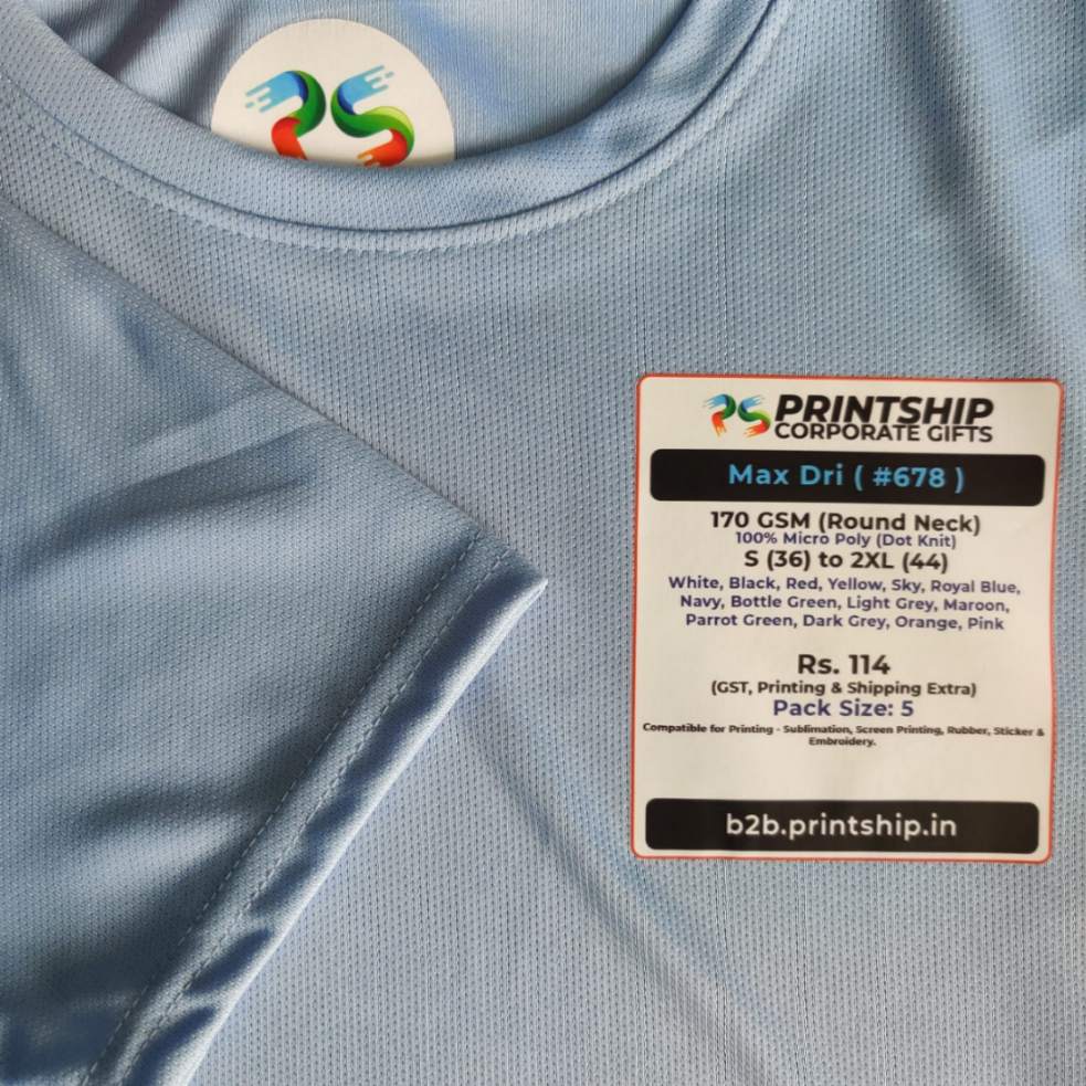 Max Dri 678 Round T-Shirt Corporate Gift - Colour 1