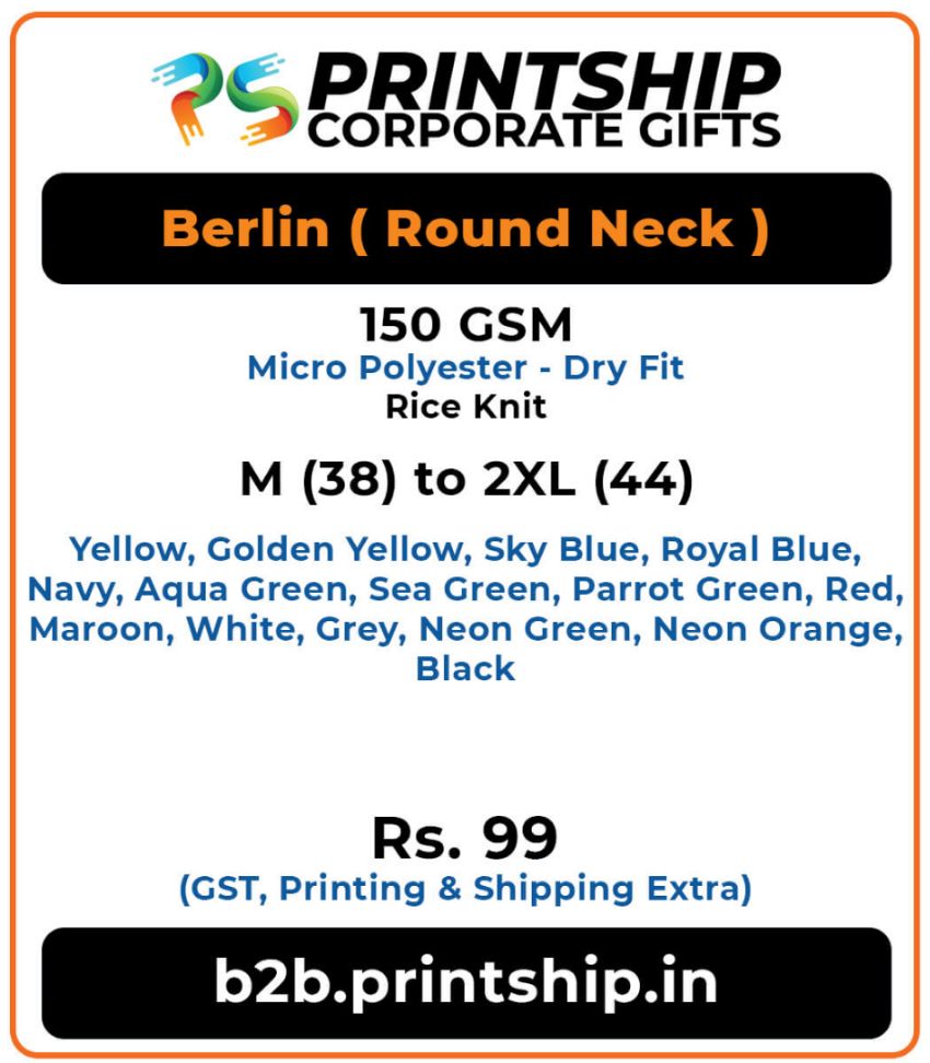 Berlin Round T-Shirt Corporate Gift - Colour 1