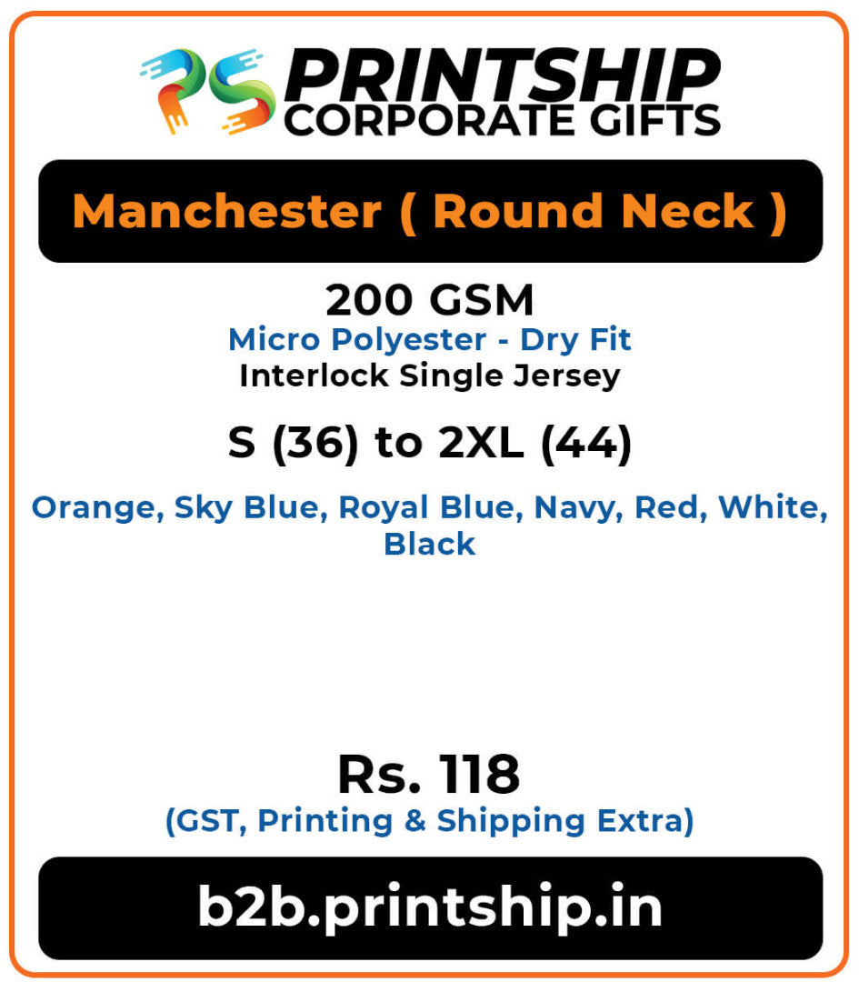 Manchester Round T-Shirt Corporate Gift - Colour 1