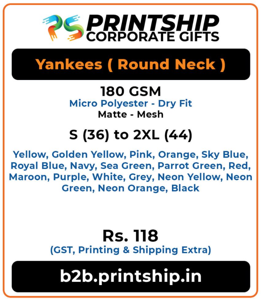 Yankees Round T-Shirt Corporate Gift - Colour 1