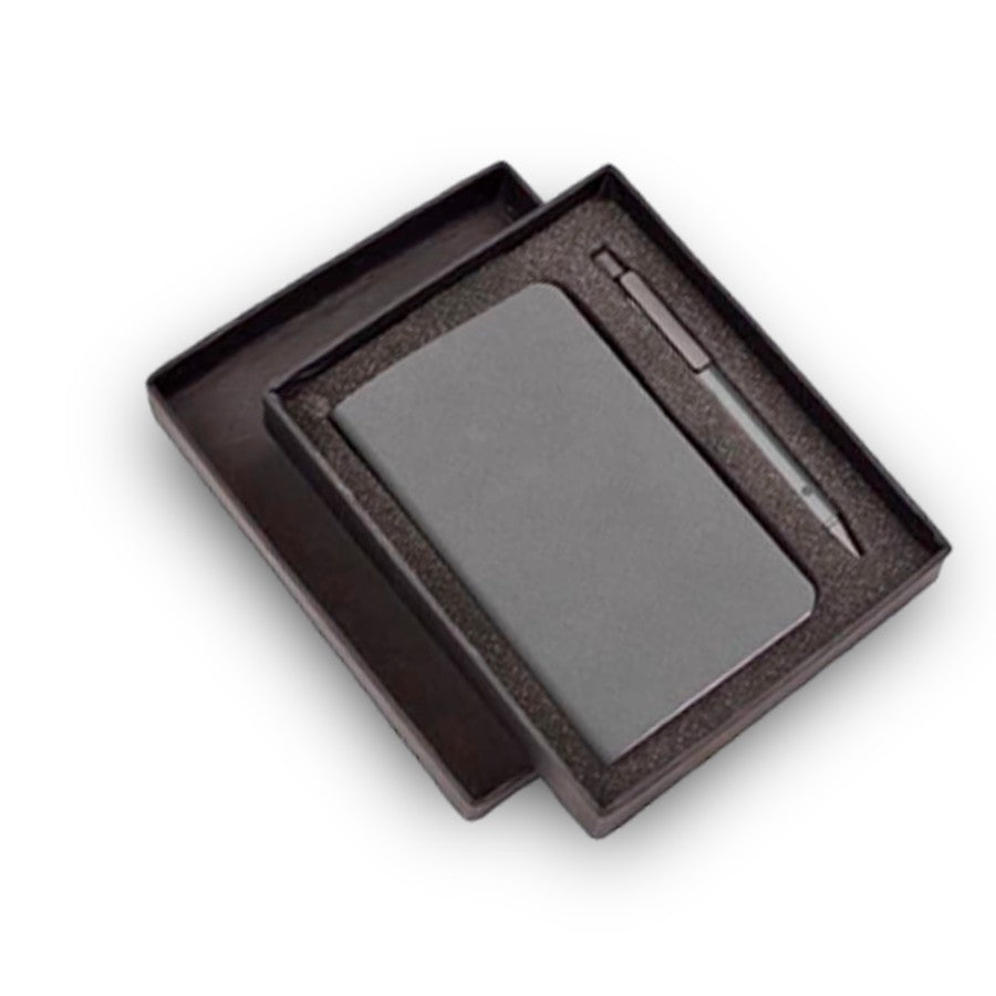 Set of 2 Flexible Pocket A6 Notebooks with Ruled & Checked Pages and Flat Pen in Gift Box - View 5