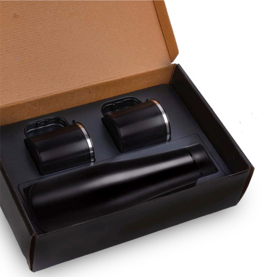 Vacuum Flask Gift Set with 2 Stainless Steel Cups in Gift Box - Corporate Gift