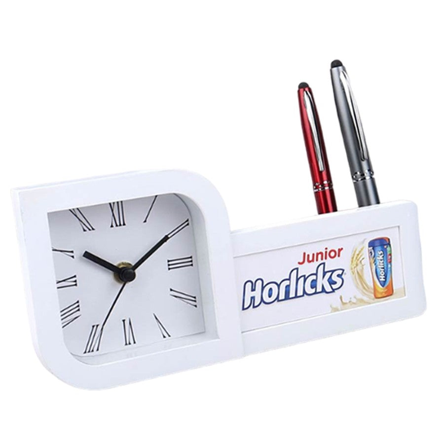 YuBingo Clock With Pad And Pen Holder | Custom Branding Ready | Table Clock - Corporate Gift | Product image 3