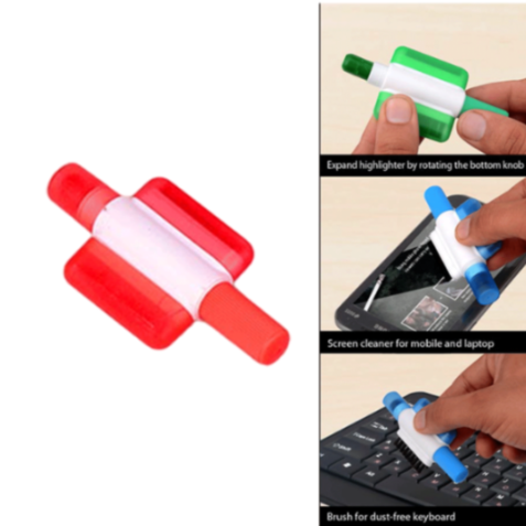 YuBingo SKU B53 - 3-in-1 Lipstick Style Gel Highlighter with Keyboard Brush and Screen Cleaner - Corporate - Office Stationery by YuBingo
