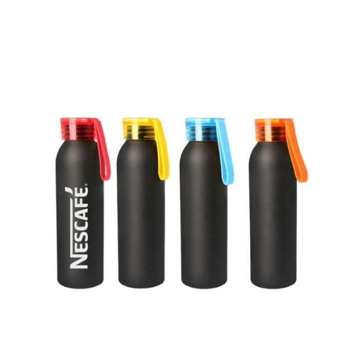 YuBingo MWB Metal Water Bottle with Silicon Carry Strap (600 ml approx) - Corporate Drinkware Gift - Water Bottles by YuBingo