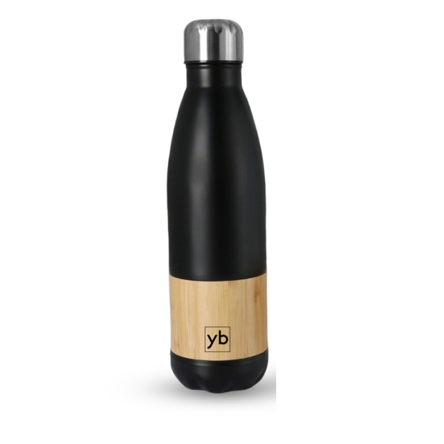 YuBingo Bamboo Cola Vacuum Flask | 500ml | 304 Grade Steel & Bamboo | Double Wall Insulated | Leakproof Lid | - Water Bottles by YuBingo