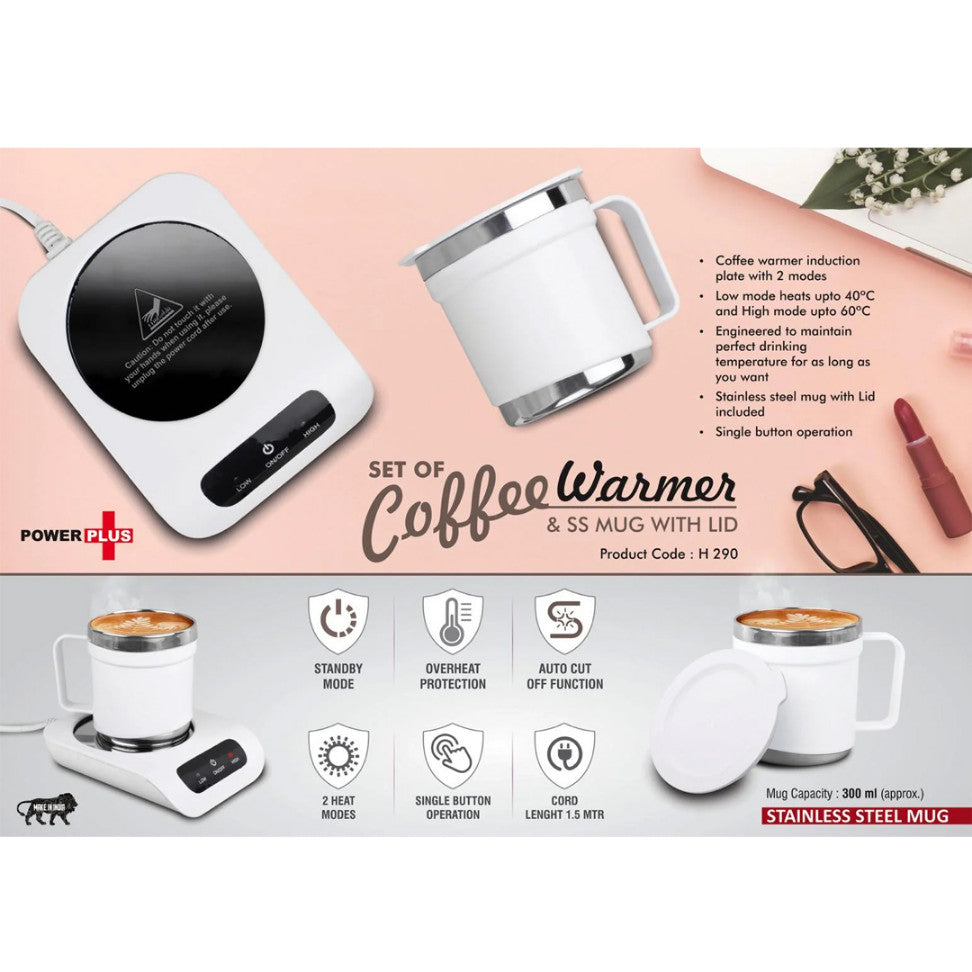 YuBingo H290 - Coffee Warmer & SS Mug With Lid - Auto Cut Off & Overheat Protection - 2 Heat Modes - Corporate Gift | Product image 2