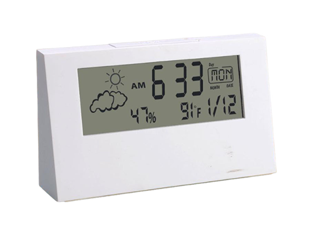 YuBingo Sharp Weather Station Clock With Backlight (White) - Table Clock - Corporate Gift | Product image 3