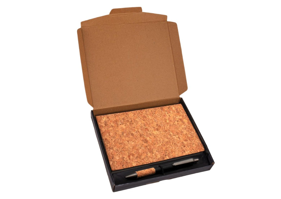 YuBingo Cork Notebook Gift Set With Cork Grip Velvet Touch Pen - Corporate Gift - product image