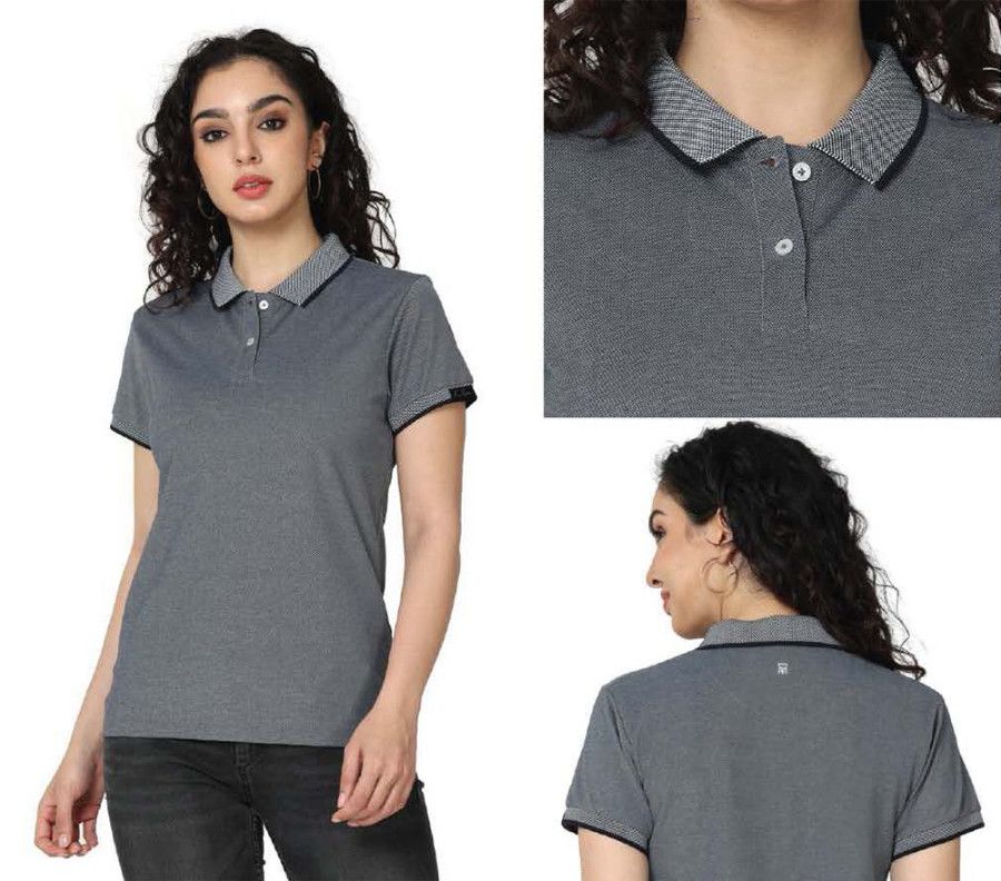 YuBingo Rare Rabbit Women Charm Polo Neck T-Shirt With Contrast Tipping - Custom Corporate Gift | YuBingo corporate gift