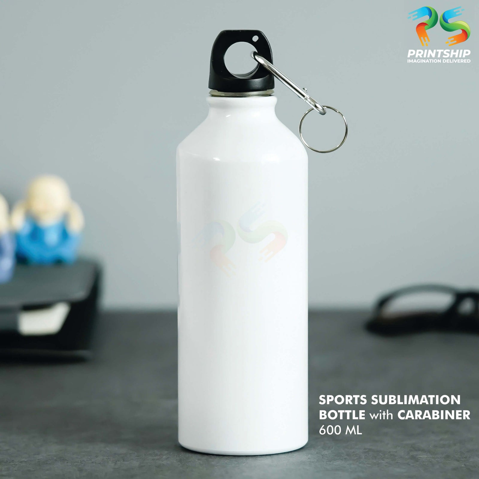 YuBingo 750 ML Aluminum Sports Bottle with Carabiner - Corporate Drinkware Gift - Water Bottles by YuBingo