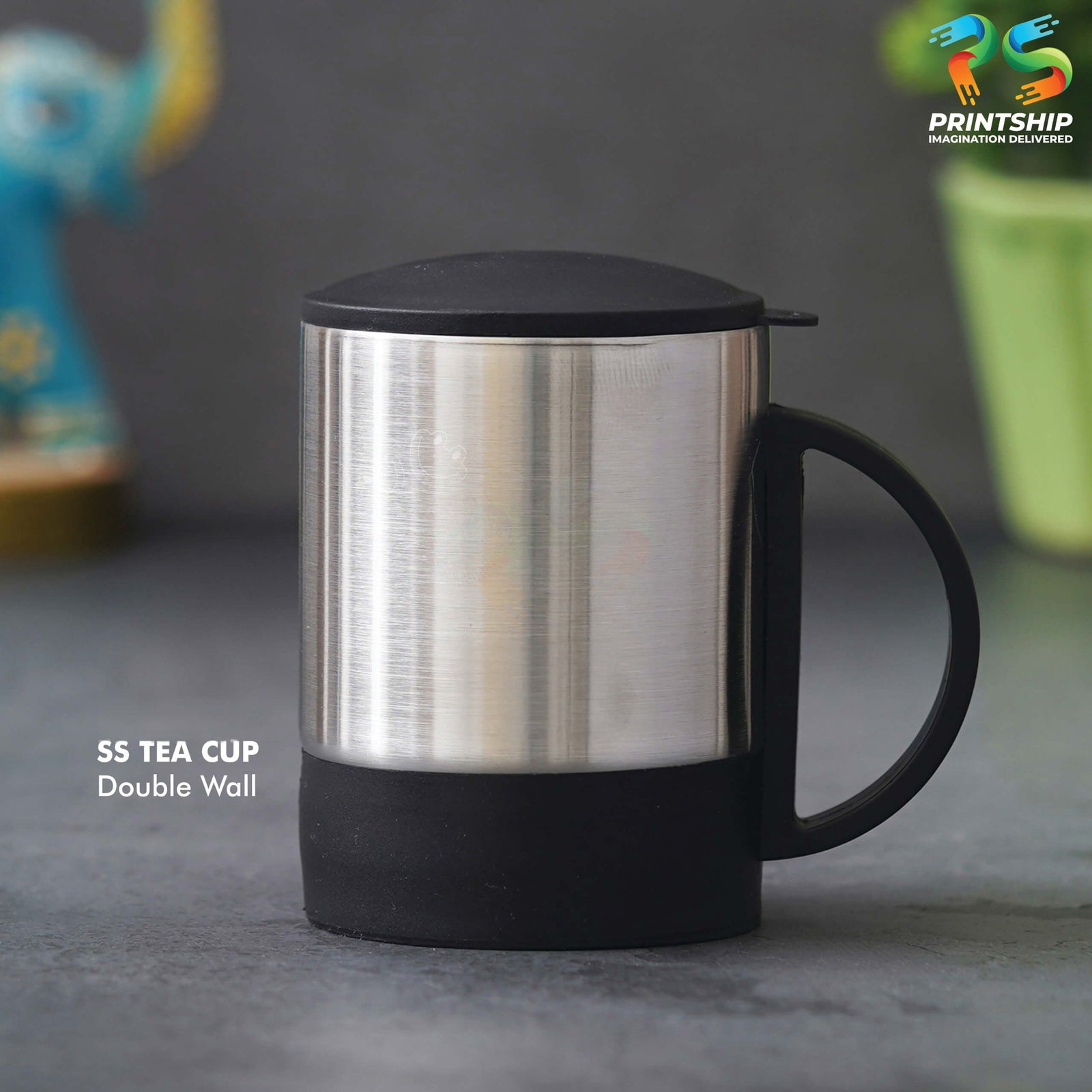YuBingo Stainless Steel 200ML Double Wall Tea Mug With Black Cap - Corporate Gift | YuBingo corporate gift