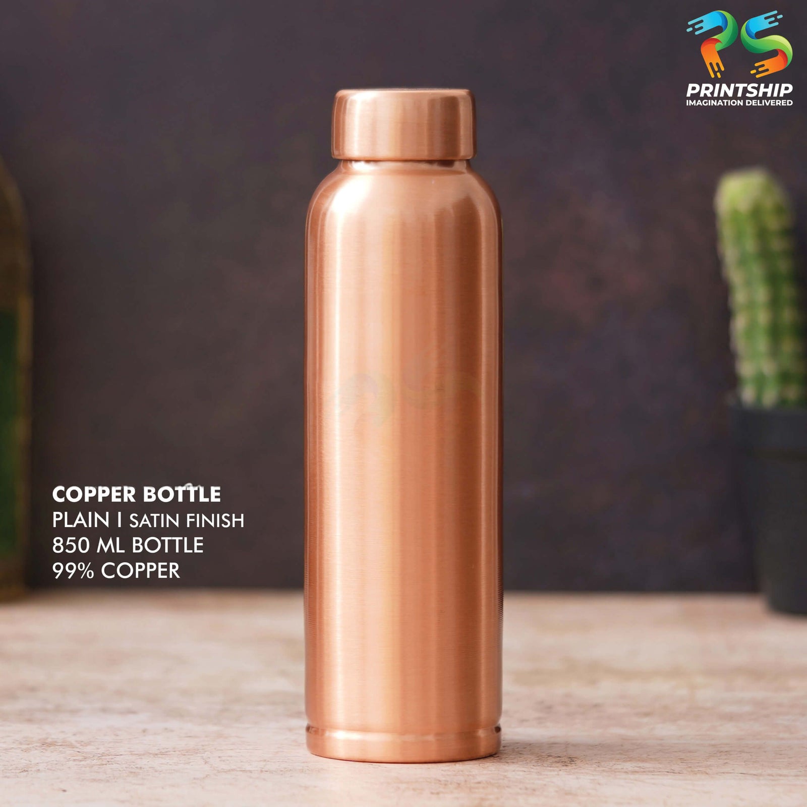 YuBingo Copper Satin Finish 850ML Bottle - Corporate Drinkware Gift - Water Bottles by YuBingo