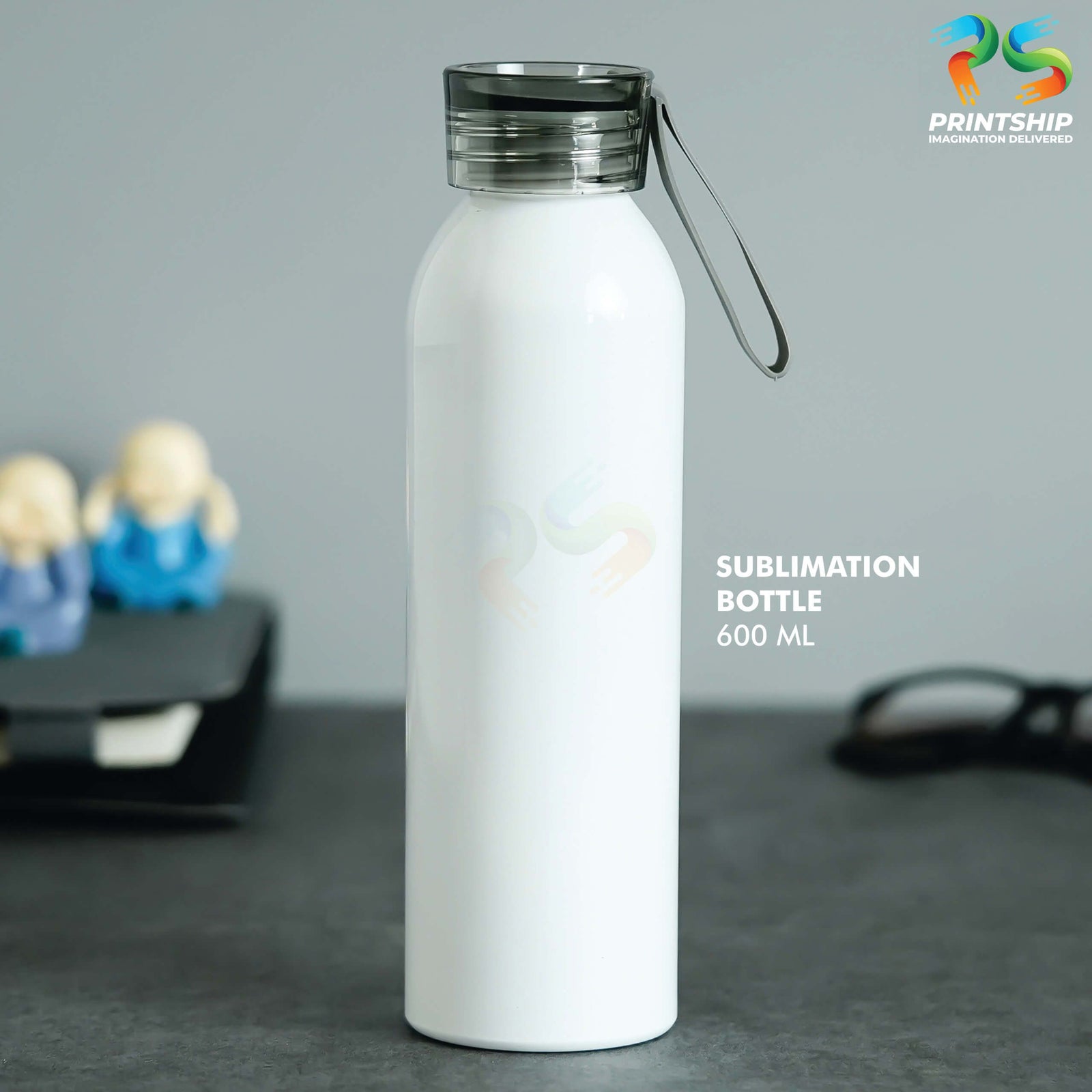 YuBingo Sublimation White Sports Bottle - Corporate Drinkware Gift - Water Bottles by YuBingo