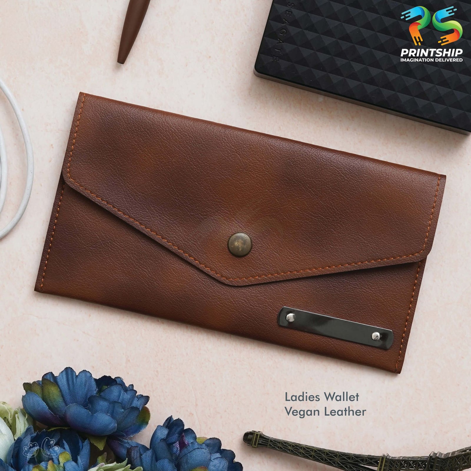 YuBingo Tan Vegan Leather Ladies' Wallet - Corporate Accessory Gift - Wallets & Pouches by YuBingo