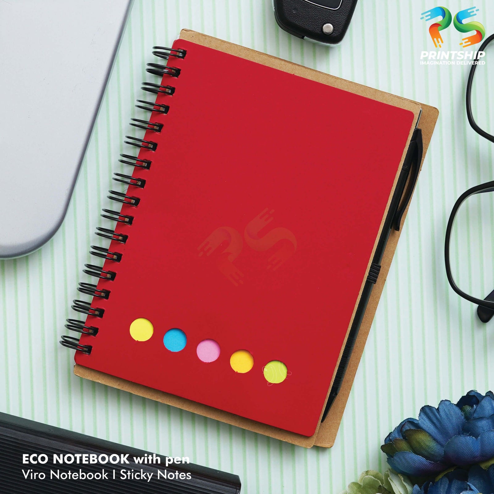 YuBingo Red Eco-Friendly Notebook Set - Corporate Gift
