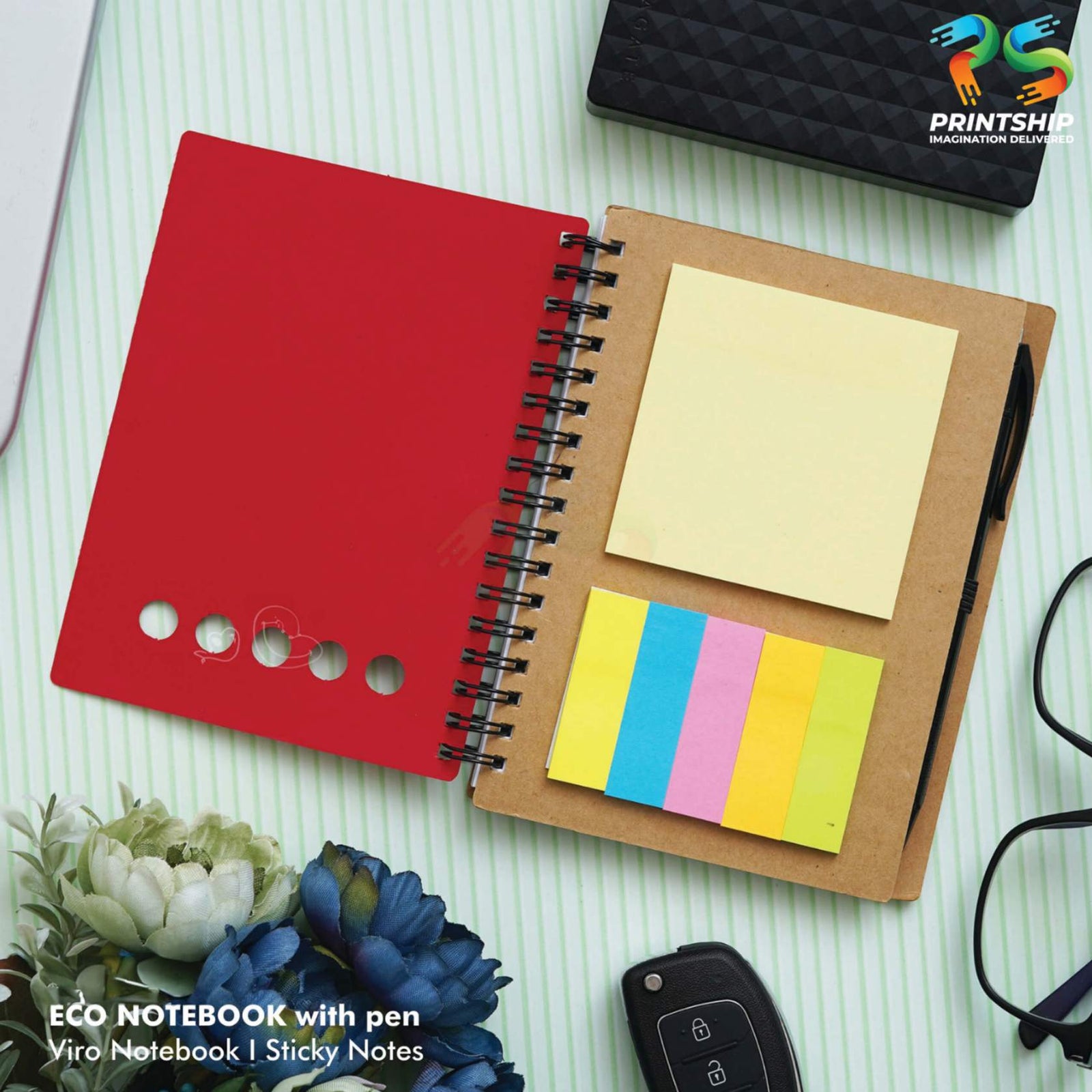 YuBingo Red Eco-Friendly Notebook Set - Corporate Gift