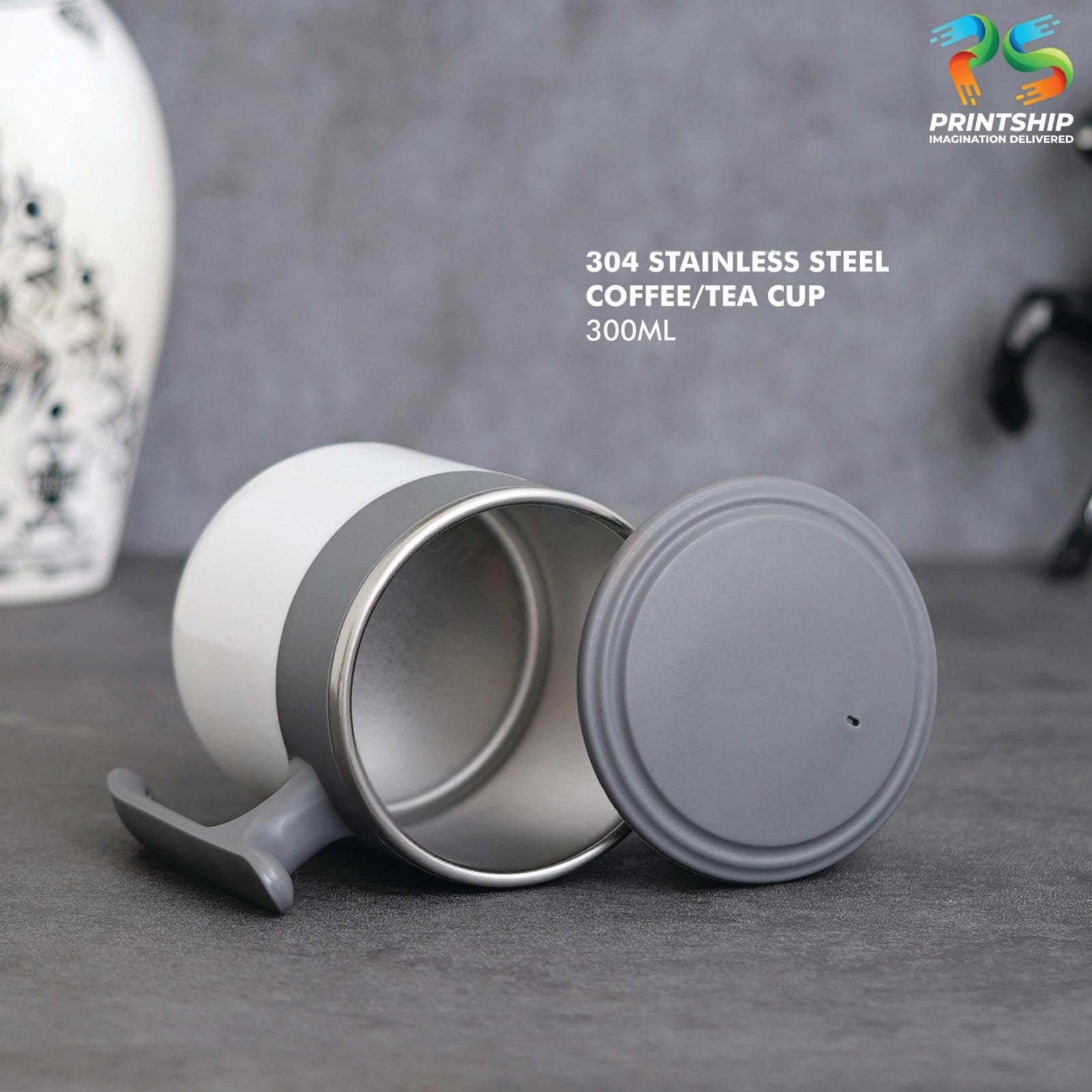 YuBingo White Stainless Steel Mug 300ML - Corporate Gift | Product image 2
