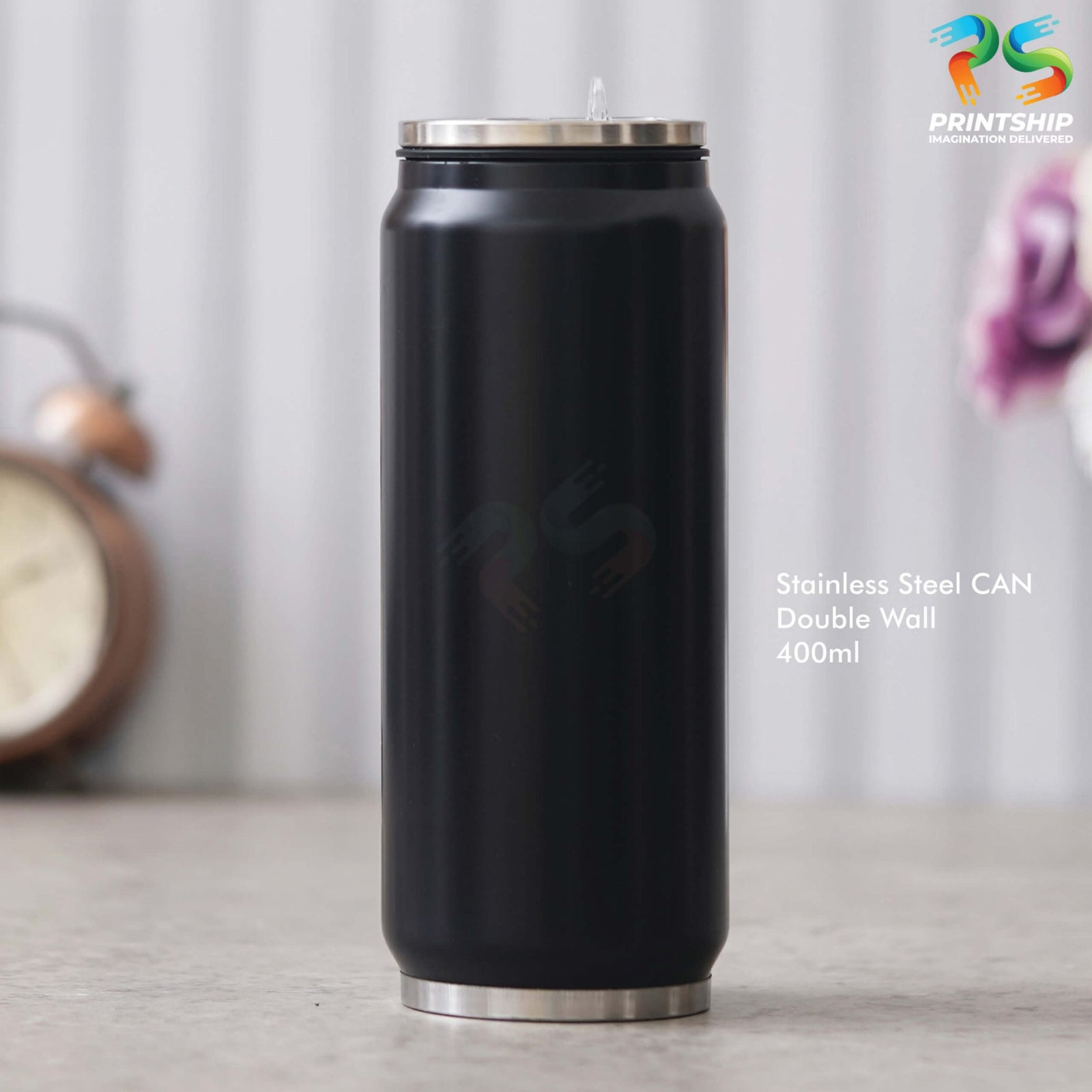 YuBingo Black Stainless Steel Can - 400 ML - Corporate Gift | Product image 2