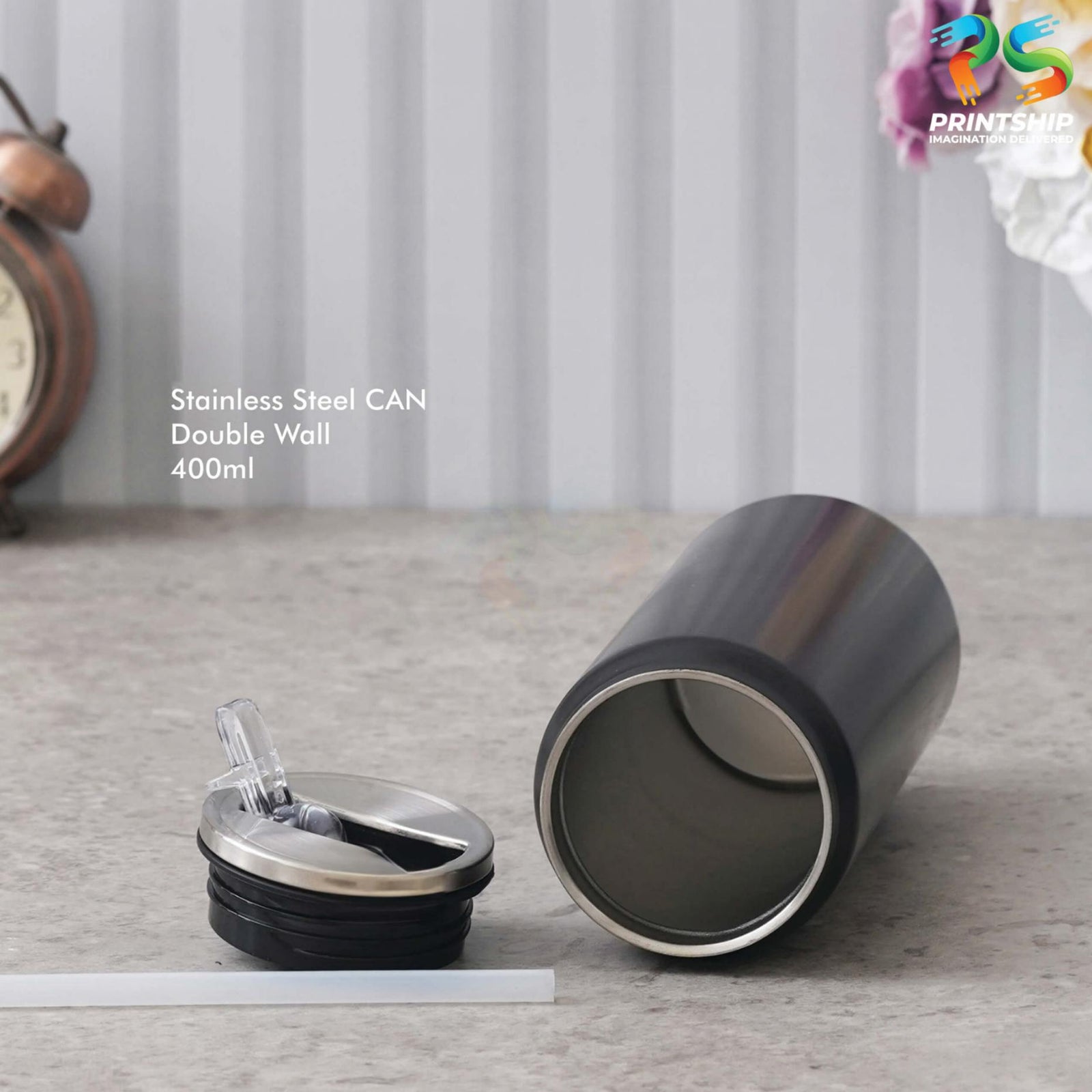 YuBingo Black Stainless Steel Can - 400 ML - Corporate Gift | Product image 4