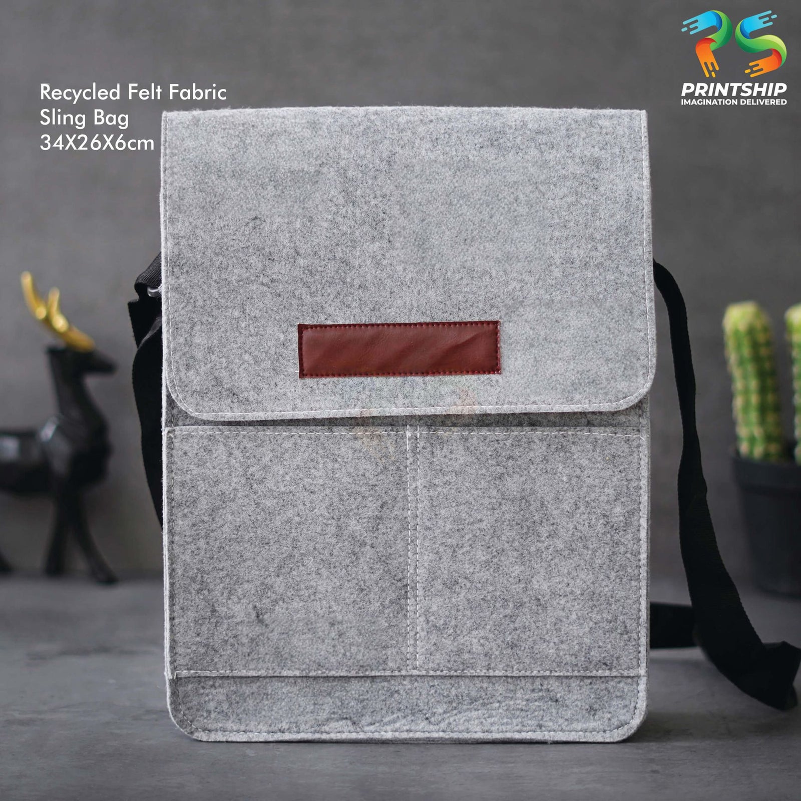 YuBingo Grey Recycled Felt Sling Bag - Corporate Gift | YuBingo corporate gift