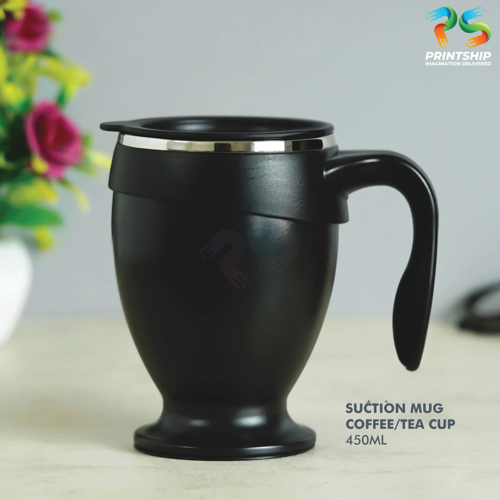 YuBingo Black Stainless Steel Mug - 450 ML - Corporate Gift | YuBingo corporate gift