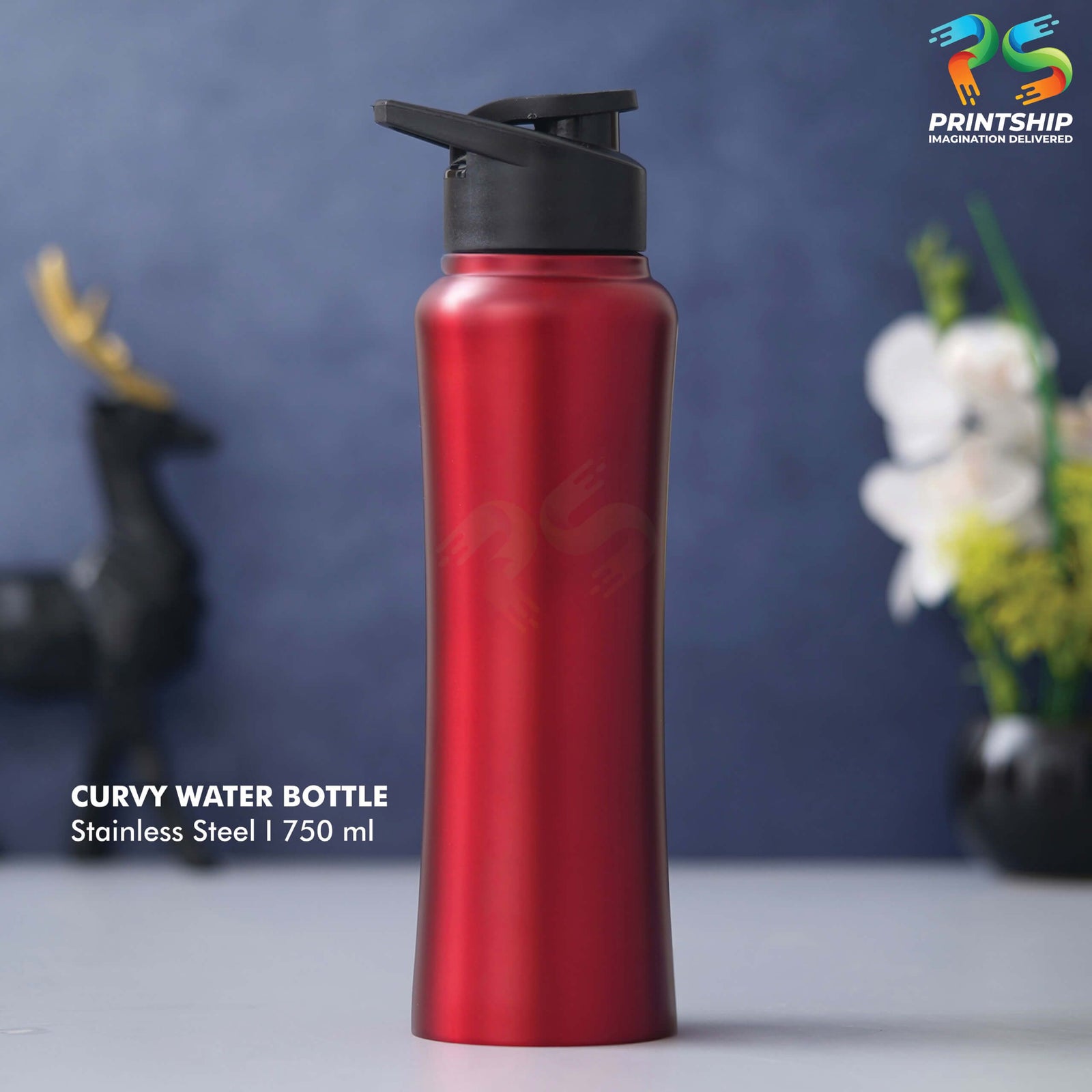 YuBingo Stylish Red Stainless Steel Bottle - 750 ML - Corporate Drinkware Gift - Water Bottles by YuBingo