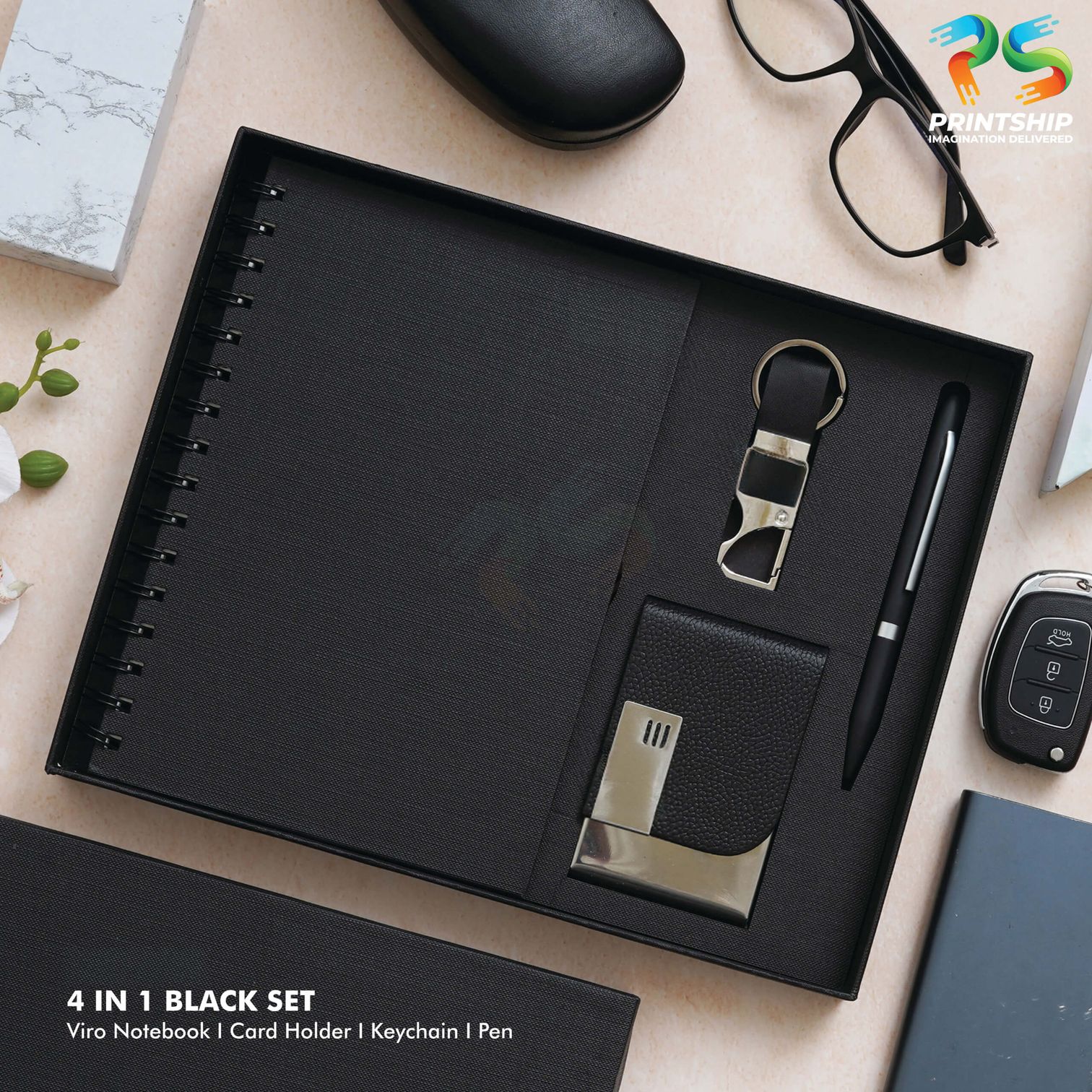 YuBingo Black Vegan Leather Office Gift Set - Corporate Gift - image 2