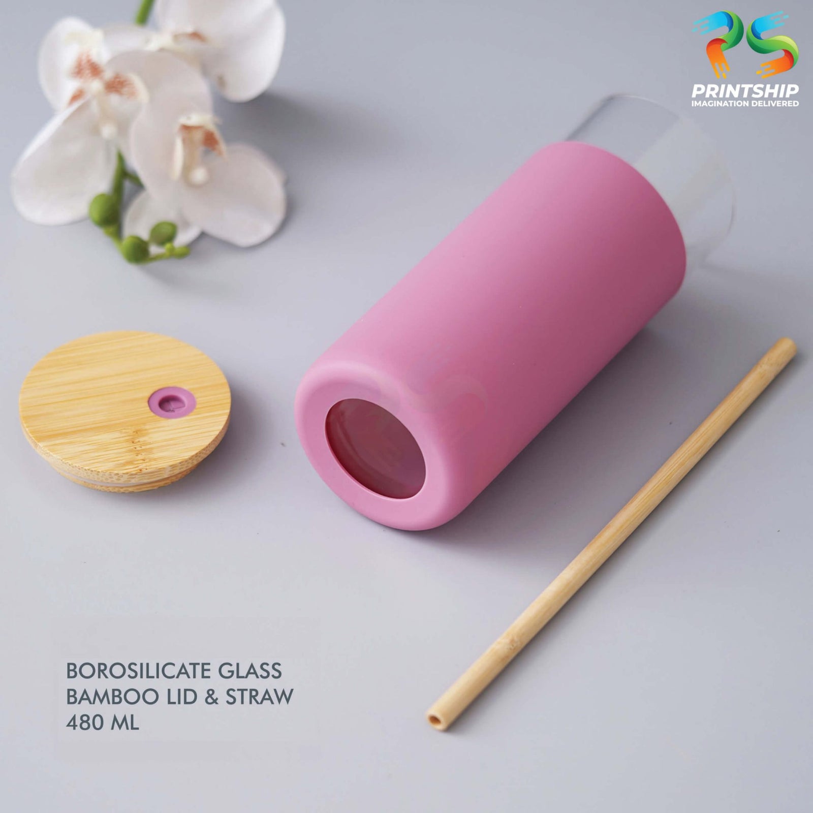 YuBingo Pink Borosilicate Glass Bottle - Corporate Gift | Product image 2